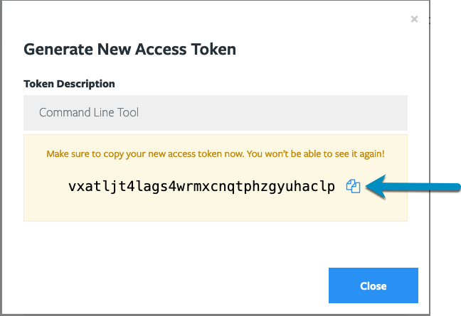 Copy your new Access Token